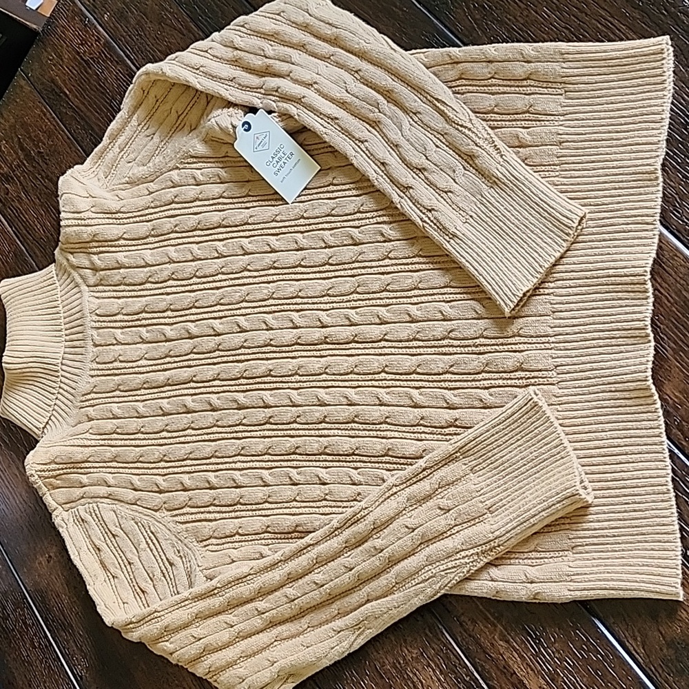 NWT St John's Bay Classic Cable Turtleneck Sweater